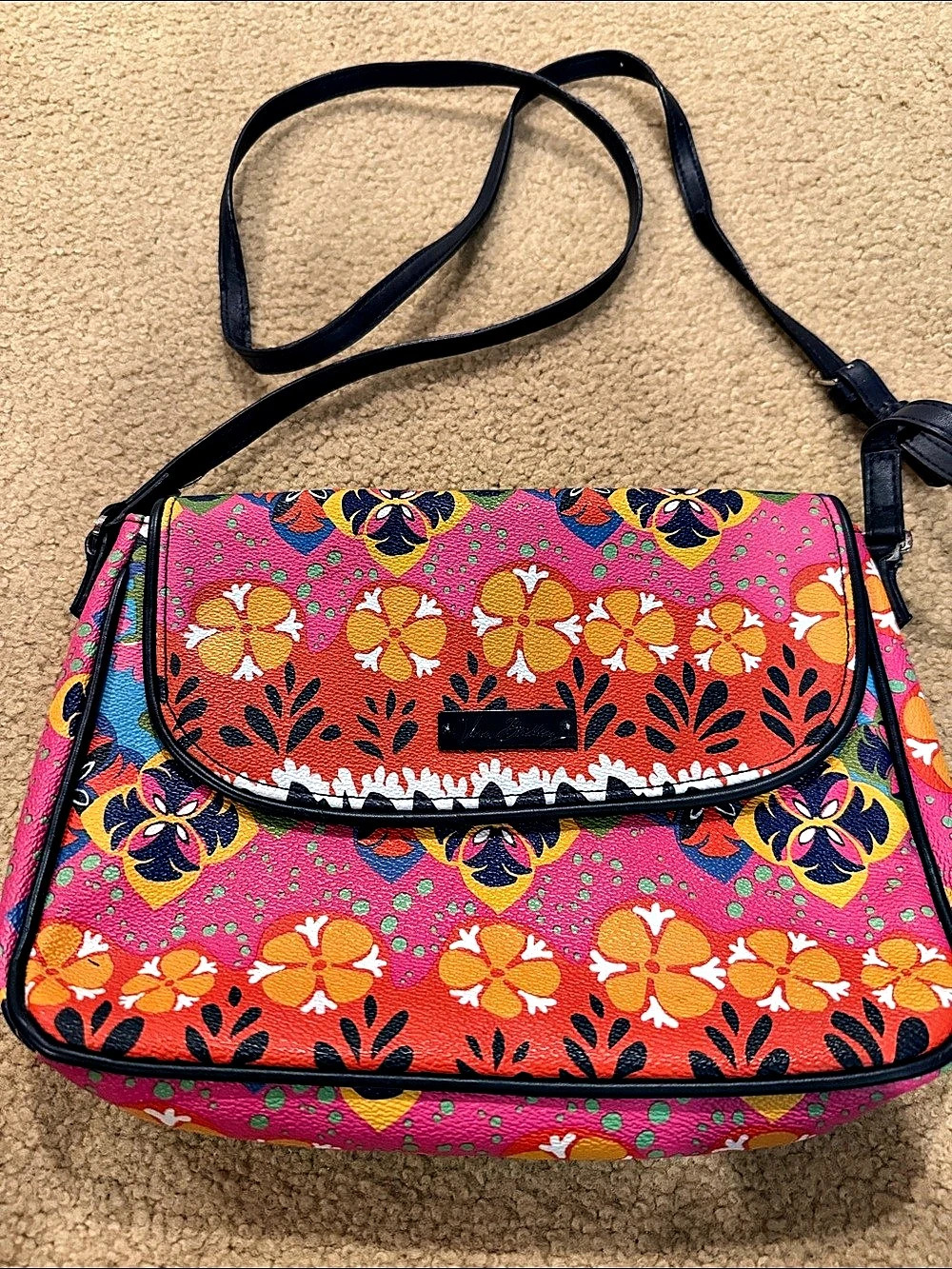 Vera Bradley Floral Crossbody Bag in Pink & Blue